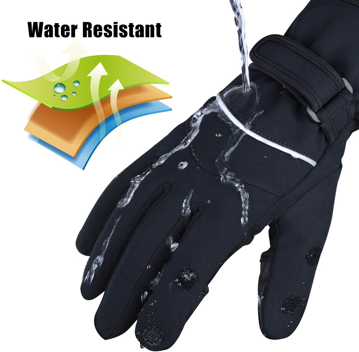 GLJ Golovejoy Winter Gloves Waterproof Windproof Anti-Slip Gloves Cut Fingers Flexible for Photography Fly Fishing Ice Fishing Touchscreen Texting