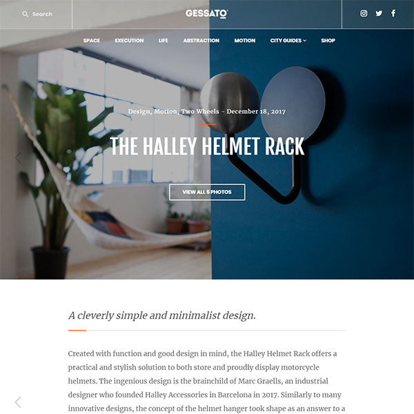 gessato halley accessories helmet hanger