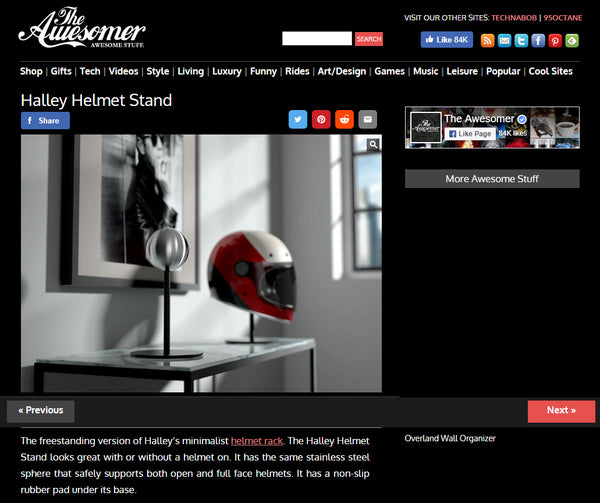 theawesomer Halley Helmet Stand