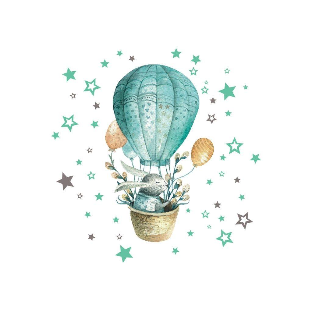 Blue Hot Air Balloon Rabbit Wall Stickers Gallery Wallrus Free Worldwide Shipping