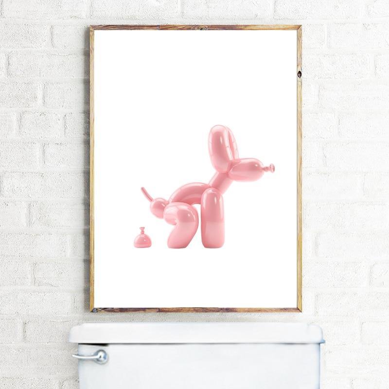 Funny Pink Balloon Dog Wall Art Print Gallery Wallrus Free Worldwide Shipping
