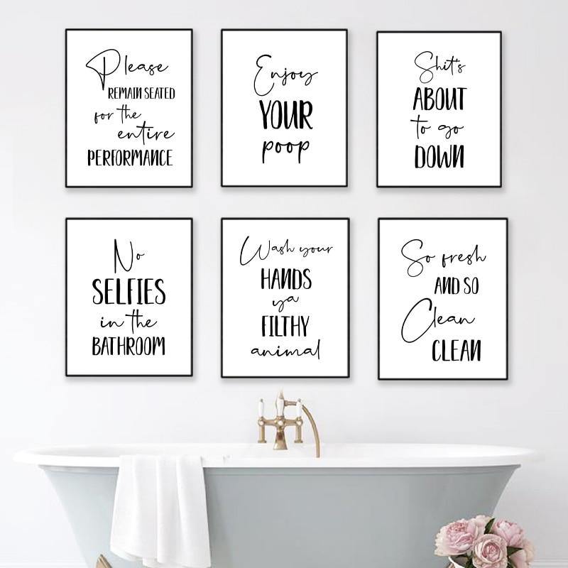Funny Bathroom Typography Quotes Gallery Wall Art Prints 2 Gallery Wallrus Free Worldwide Shipping