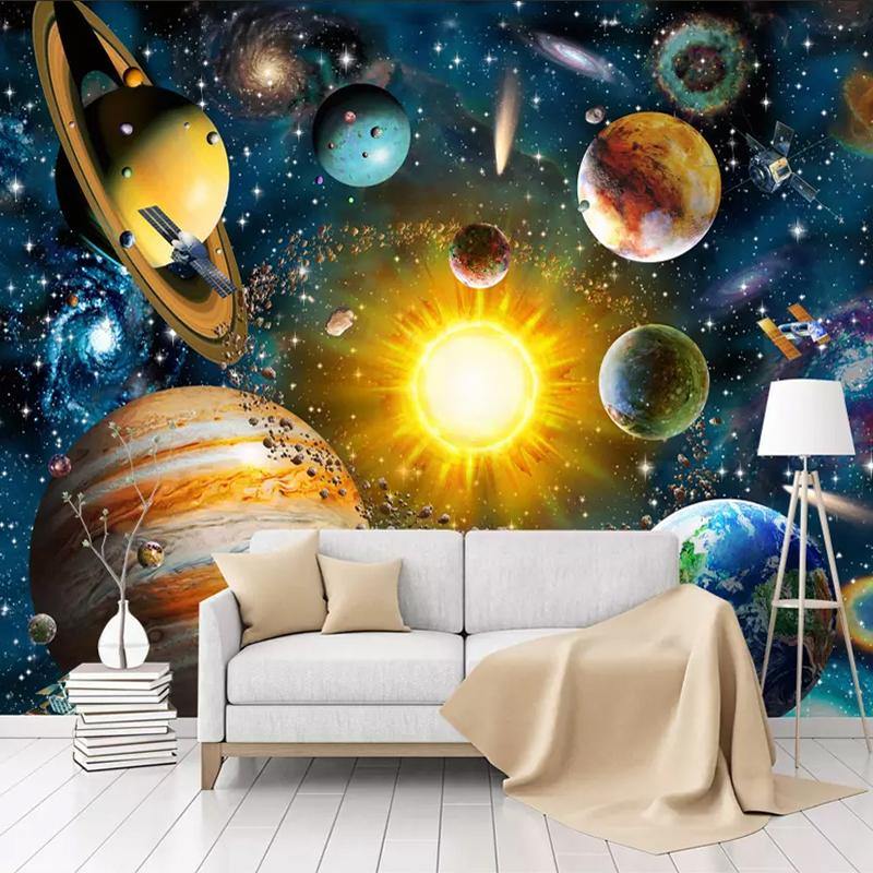 Kids Bedroom Universe Planets Outer Space Wall Mural