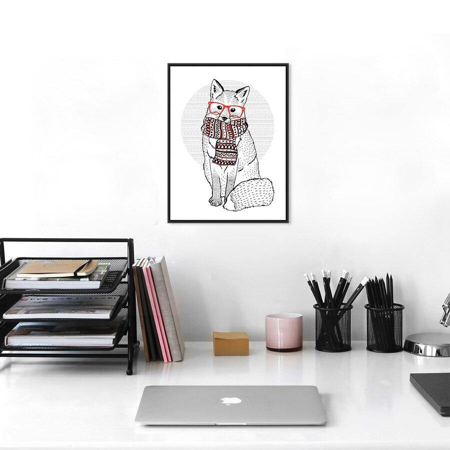 Cute Hipster Fox Wall Art Picture Gallery Wallrus Free Worldwide Shipping