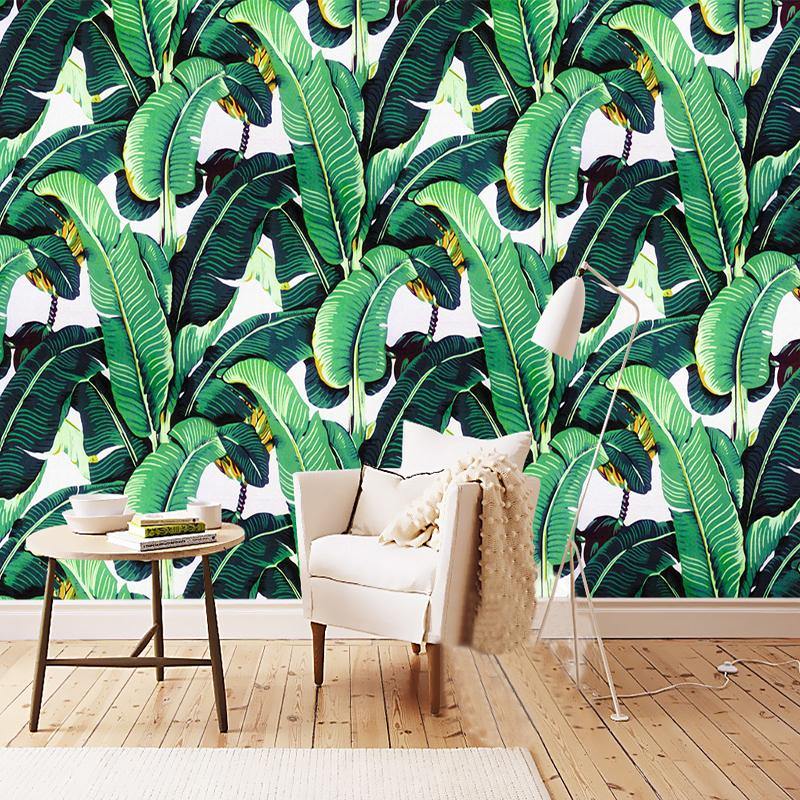 Green Tropical Banana Leaves Wall Mural Gallery Wallrus Free Worldwide Shipping