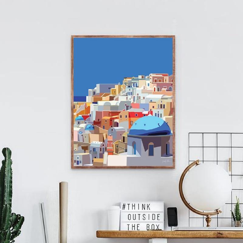 Santorini Greek Islands Wall Art Painting Gallery Wallrus Free Worldwide Shipping