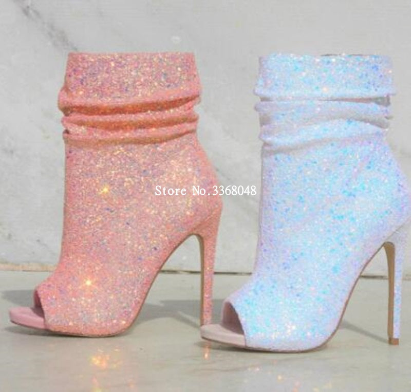 pink sparkle booties