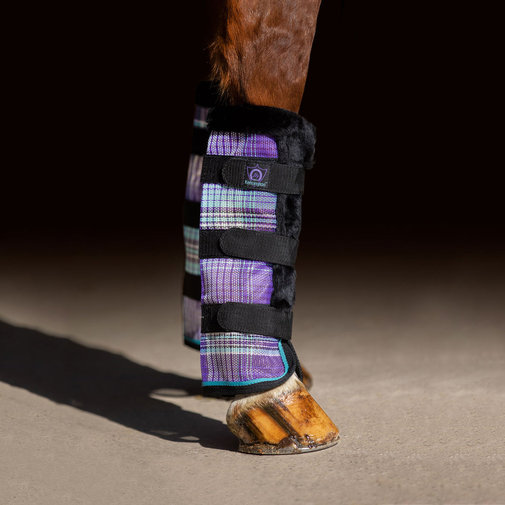 2 Boots Kensington Protective Products Horse Fly Boots Protection from Insect Bites and UV Rays Fleece Trimmed Sold in Pairs Stay-Up Technology 