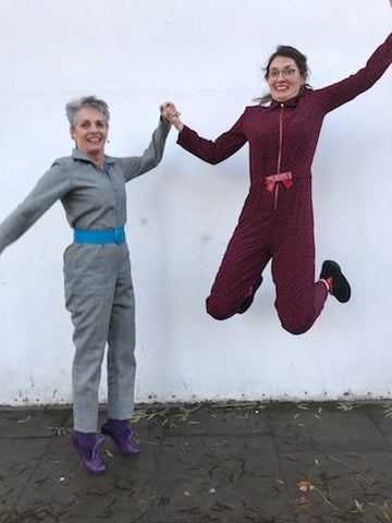 Alice + Lilia in their intrepid boiler suits
