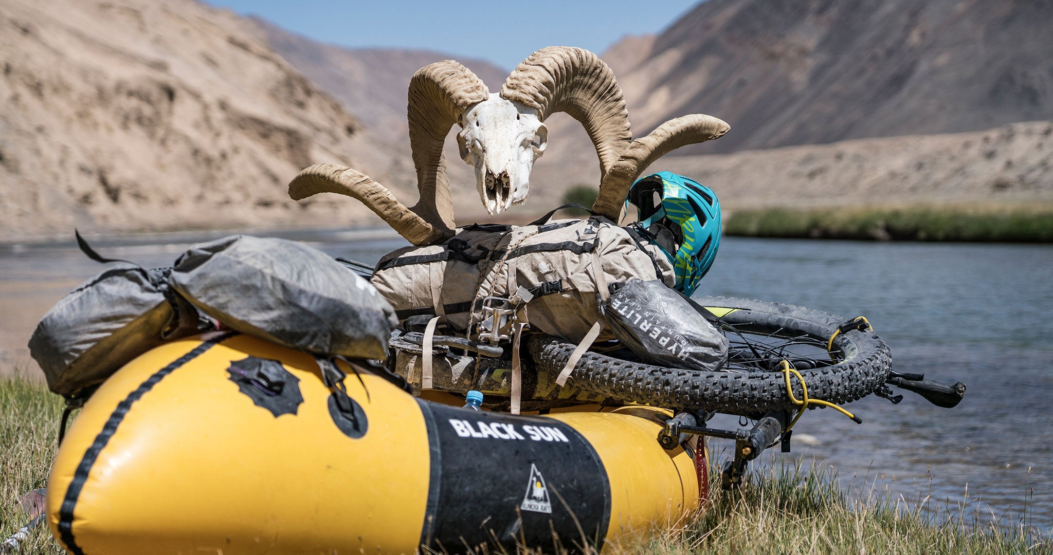 Animal skull sitting atop ultralight Porter pack