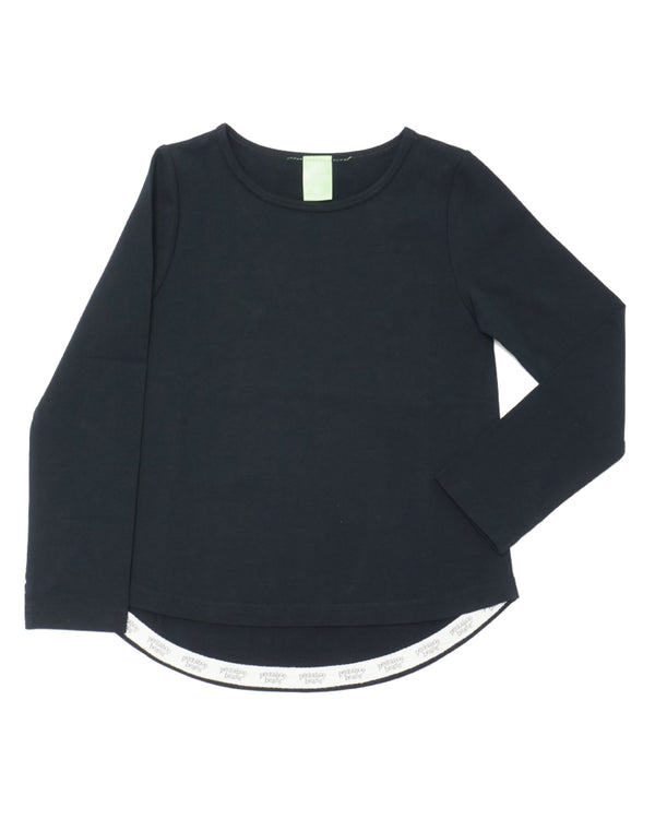 Product image of a black long-sleeve tee for girls.
