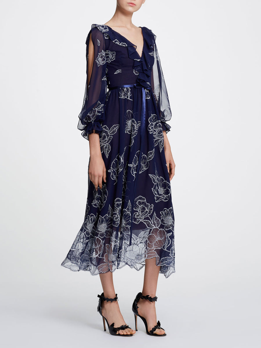 marchesa notte long sleeve gown