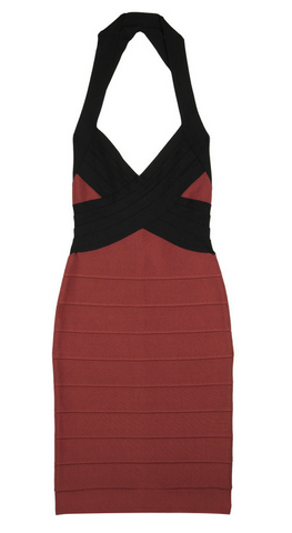 HERVE LEGER - Bandage Halterneck Dress