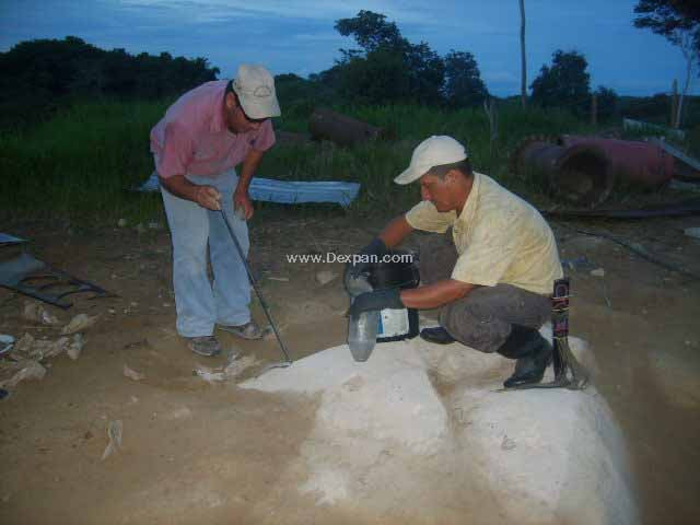 Rock Excavation using Chemical Demolition Agent. Also known as Chinese Dynamite, Silent Cracking Agent, Expansive Cement Powder, Expanding Mortar