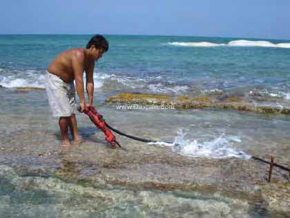 Underwater Rock Breaking in Cancun Mexico