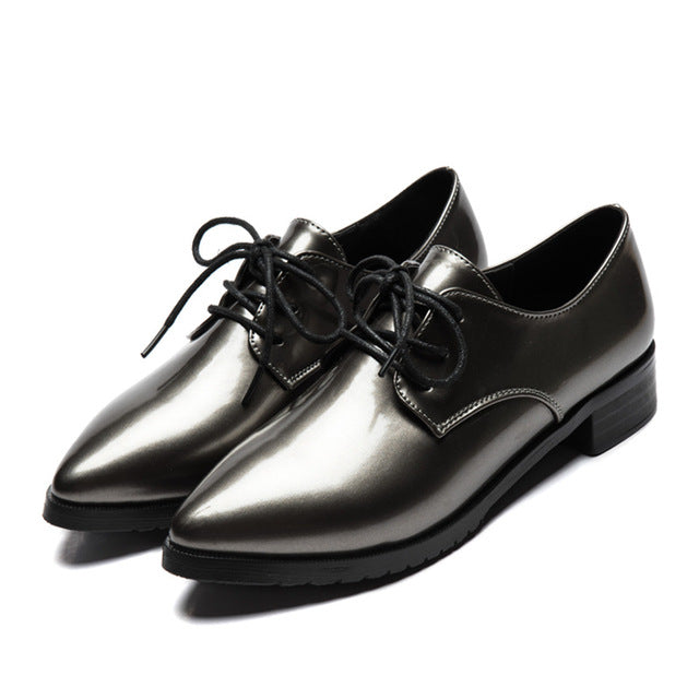 black patent leather oxford women's shoes