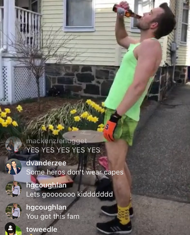 Beer Mile on Instagram Live