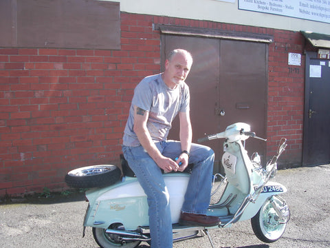 Steve Bailey on his Lambretta