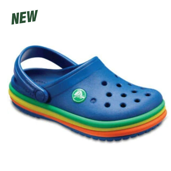 crocs with rainbow