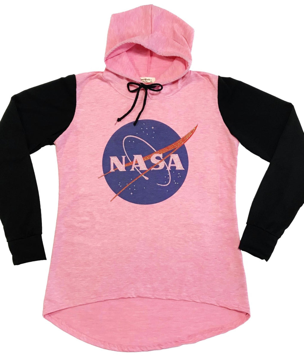 nasa hoodie pink