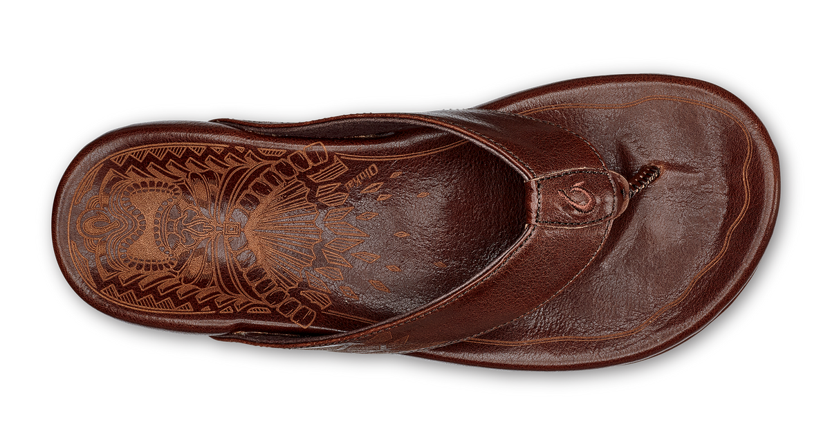 Dark Wood | Men's Leather Beach Sandals