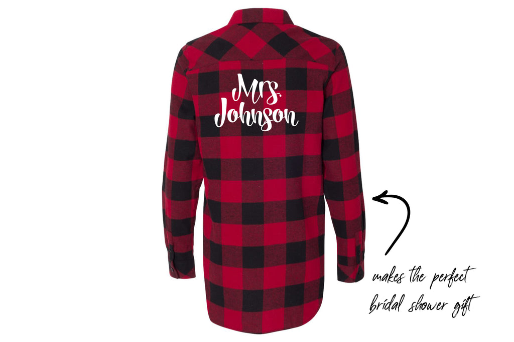 Custom Embroidered Mrs. Flannel