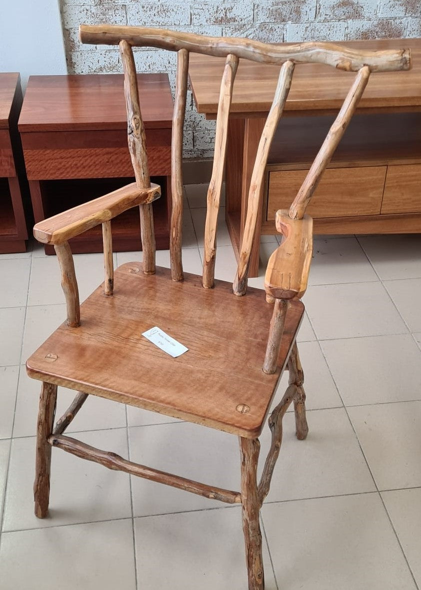 rustic timber dining chairs