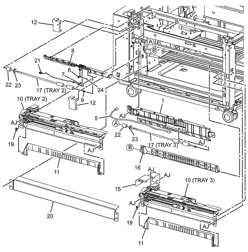 PL 80.65 TTM Tray 2 and 3 Feeders for Xerox C7020 C7025 C7030 C7000