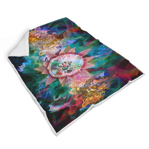 Aum Sacred Geometry Mandala Sherpa Blanket