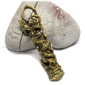 Naga Snake Talisman Buddhist & Hindu Protection Amulet, Brass