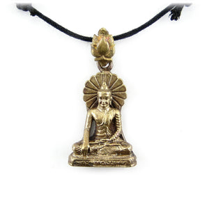 Vintage Bhumisparsha Mudra Brass Buddha Amulet & Protection Talisman