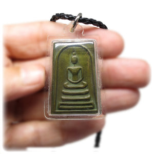 Meditating Buddha In Lotus Unalome with Sak Yant Protection Pra Somdej Amulet 