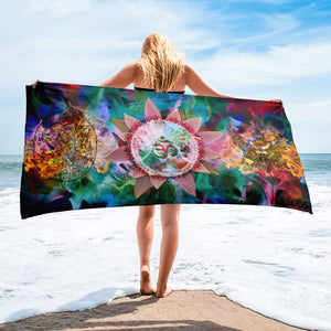 Aum Sacred Geometry Mandala Beach Towel