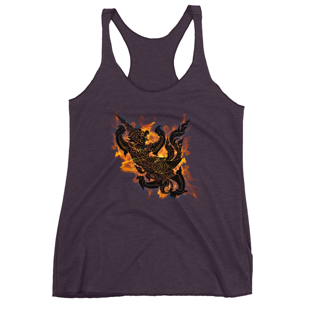 Garuda with Burning Flames Women's Racerback Tank Top