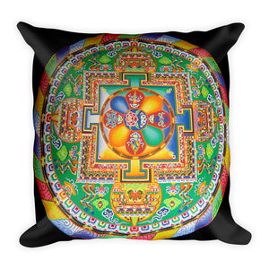 Sacred Geometry Sand Mandala 18" Square Pillow