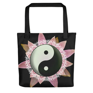 Sacred Geometry Yin & Yang Flower Mandala Tote bag