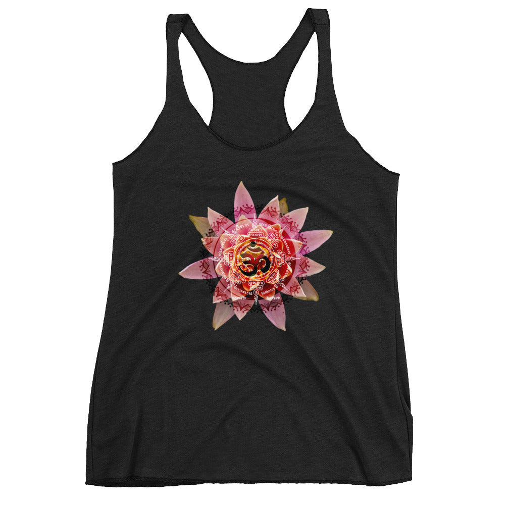 Sacred Geometry Aum Flower Mandala Women's Racerback Tank