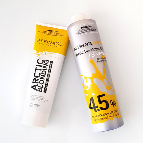 Affinage Professional Arctic Blonding Creme and 7.5% Developer