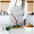Linen & Leather Luxury Apron in Natural