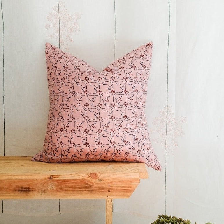 Tara Handwoven and Block-Printed Linen Pillows
