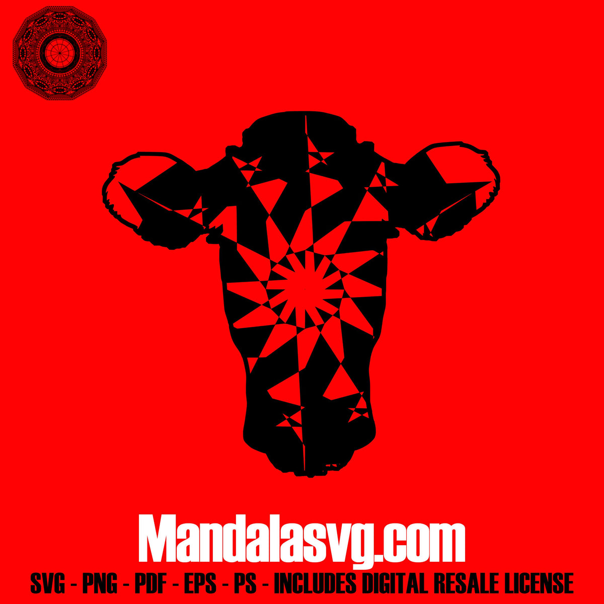 Download Cow Head Free Svg Cut Mandala Images Svg - Mandalasvg.com
