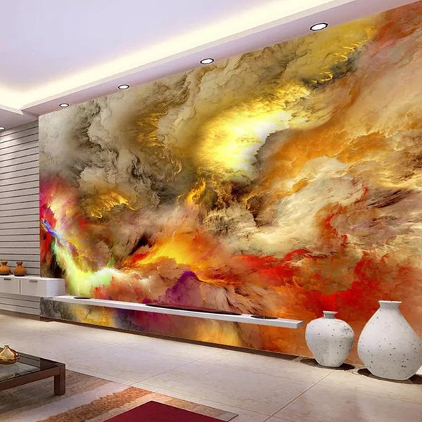 Abstract Fury Wall Painting Wallpaper Mural, Custom Sizes Available