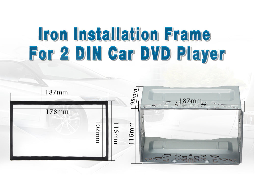 Universal Installation Frame Mounting Metal Installation Kit for 2 Din In Dash Car DVD Player/Car Stereo/Car Radio
