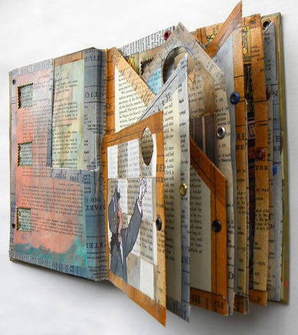 altered book art journal with washi tape