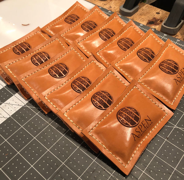 Finished Leather Paper Weights - Front Side
