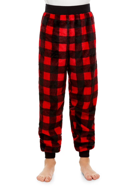 red tartan joggers