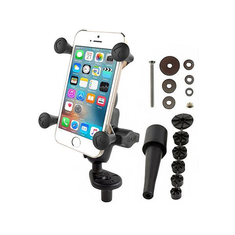 RAM Fork Stem Mount with Double Socket Arm & Universal RAM X-Grip Phone Cradle (RAM-B-176-A-UN7U) - RAM Mount Russia