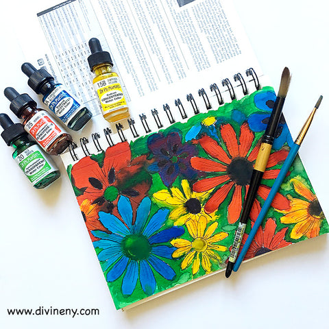 Watercolor sketch using Dr. Ph Martin's concentrated watercolor | DivineNY.com