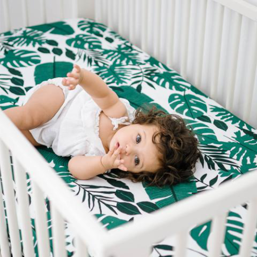 palm leaf crib sheet