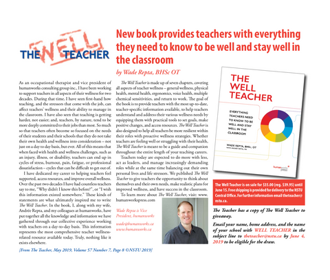 The Well Teacher featured in NSTU The Teacher, May 2019 Issue